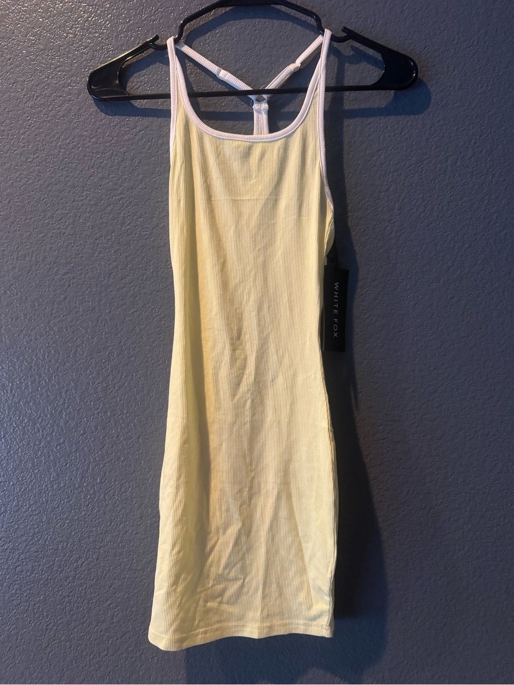 Yellow Ribbed Tank Dress white fox boutique tight fitted